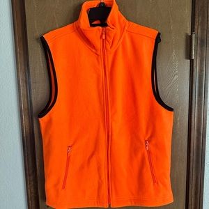 Safety orange fleece vest